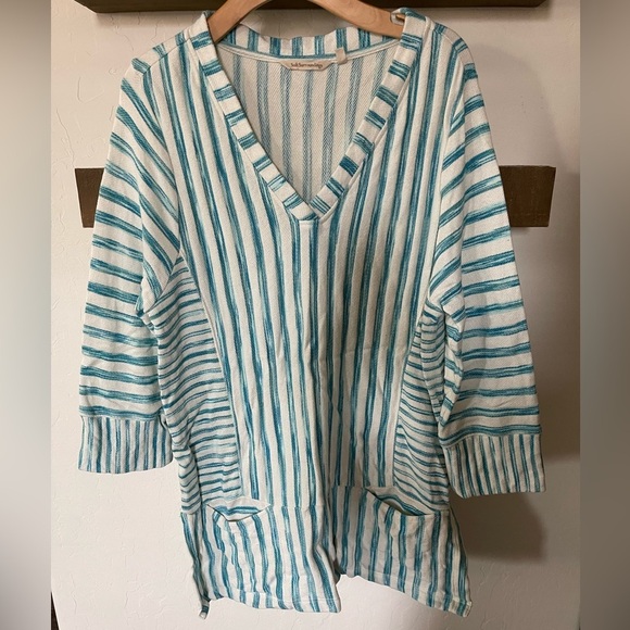 Soft Surroundings| Nautical Striped Long Tunic Sweater, Size Large•••Beachy - Picture 13 of 13